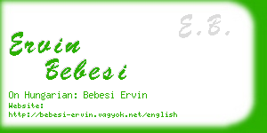 ervin bebesi business card